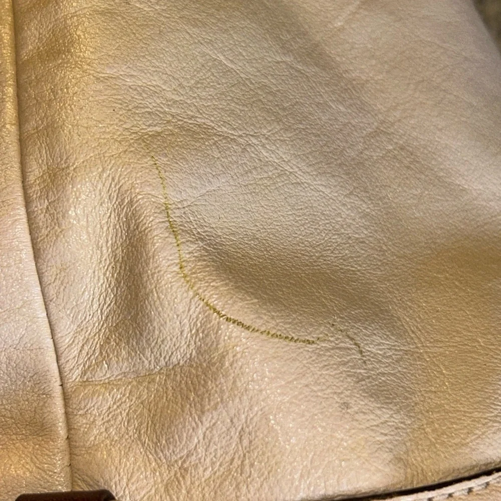 Coach Ashley cream/brown leather satchel